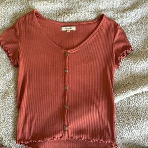 Madewell xs button up tee. Worn once.